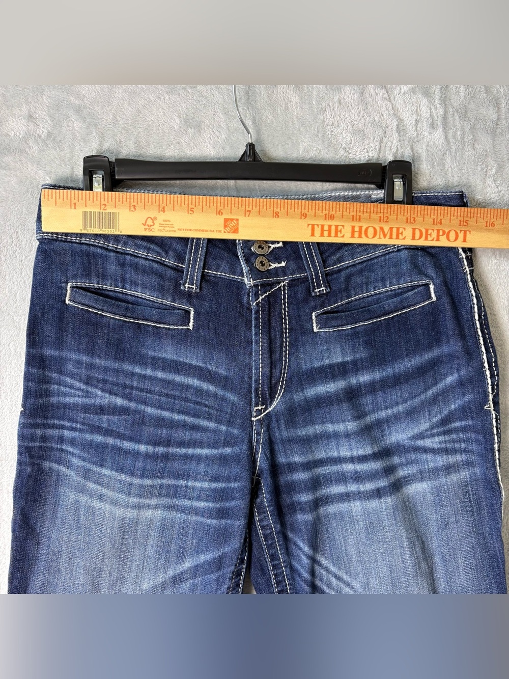 Ariat Denim Mid-Rise Entwined Trouser Stretch Wide-Leg Cowgirl Jeans Women's 30S - Picture 8 of 15